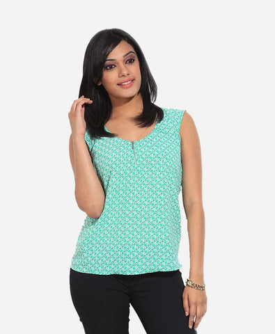 United Colors of Benetton Casual Sleeveless Printed Women's Top