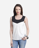 Harpa Party Sleeveless Solid Women's Top Blue