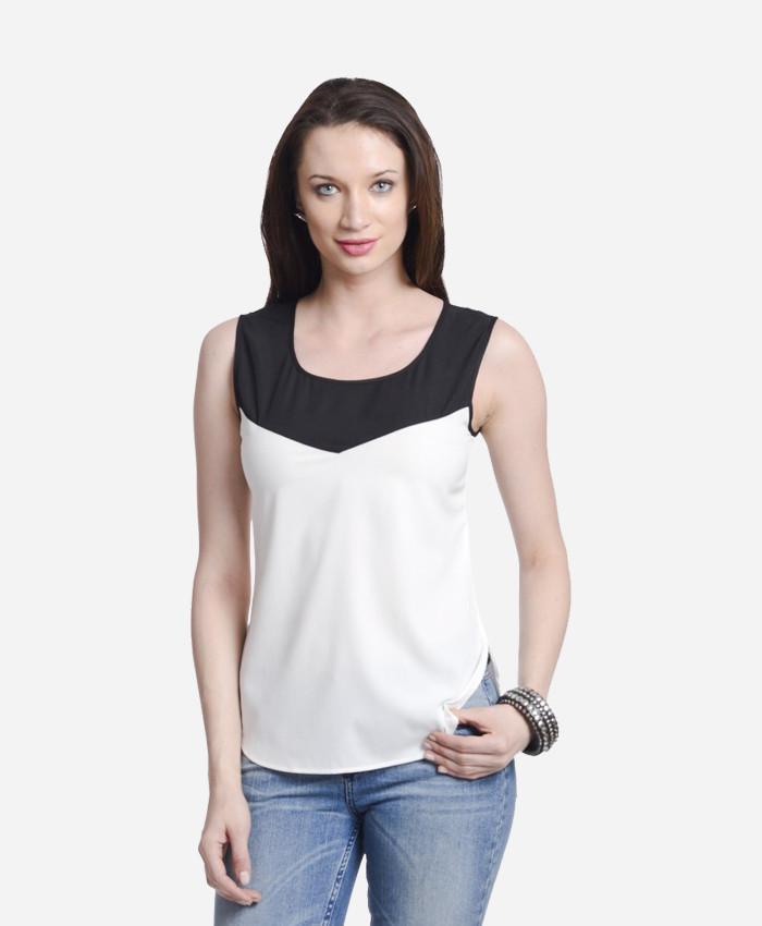 Today Fashion Casual Sleeveless Solid Women's Top White